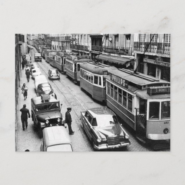 Carte postale Lisbonne Portugal Tramways 1969 (Devant)