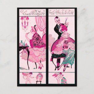 CARTE POSTALE LISTE DES CHEVEUX, SALON DE BEAUTÉ MODE MASQUER AR