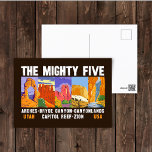 Carte Postale Liste des cinq grands parcs nationaux de l'Utah Vi<br><div class="desc">Les parcs Zion,  Bryce Canyon,  Capitol Reef,  Canyonlands et Arches sont collectivement connus sous le nom de "The Mighty 5" dans l'Utah.</div>