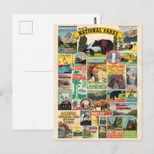 Carte Postale Liste des parcs nationaux aux États-Unis