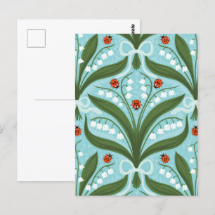 Carte Postale Lit de la vallée et la symétrie des coccinelles en