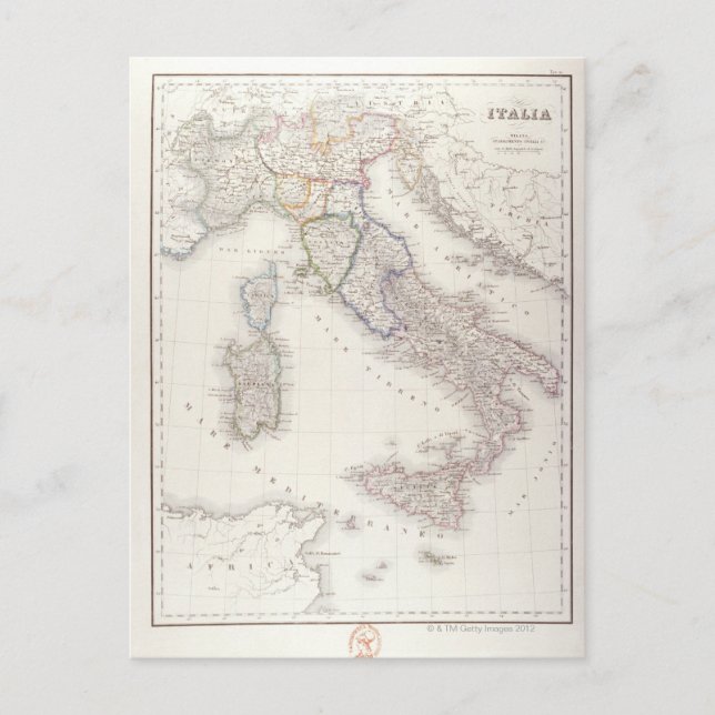 Carte Postale L'Italie avant l'unification (Devant)