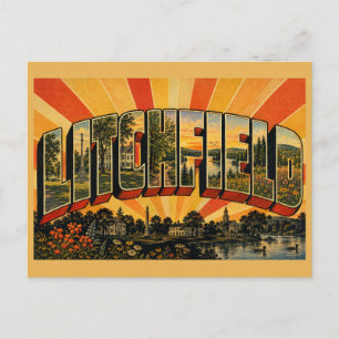 Carte Postale Litchfield Connecticut Historic Green Lake Art