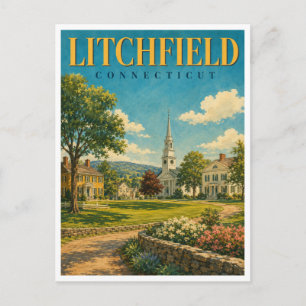 Carte Postale Litchfield Connecticut Village Green GeoSaga