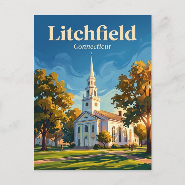 Carte Postale Litchfield Historic District Connecticut (Devant)