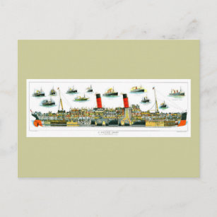 Carte Postale Lithographe vintage British Ocean Liner RMS Caroni