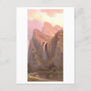 Carte Postale Lithographie Vintage de la cascade du Voile nuptia