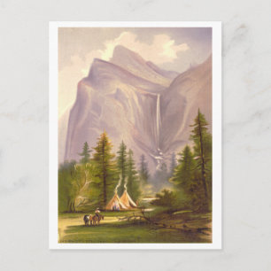 Carte Postale Lithographie Vintage de la cascade du Voile nuptia