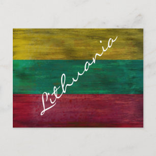 Carte Postale Lithuania distressed Lithuanian flag