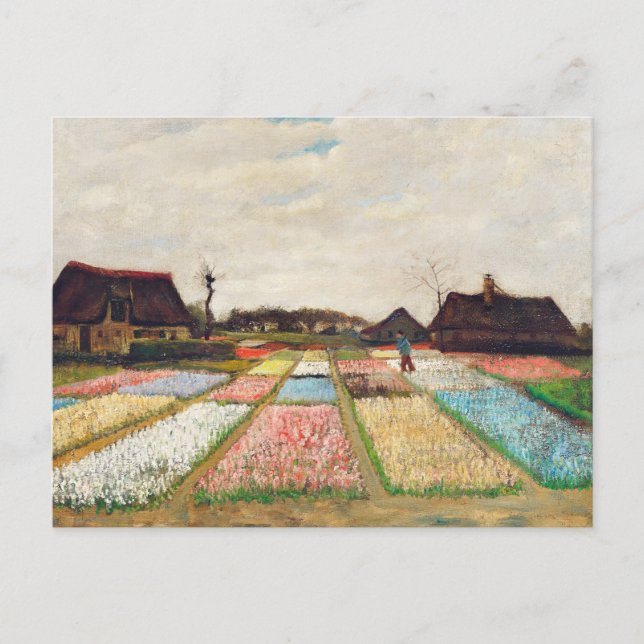 Carte Postale Lits de fleurs en Hollande (1883) par Vincent Van  (Devant)