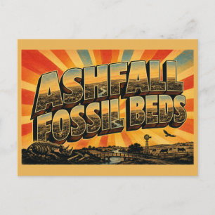 Carte Postale Lits de fossiles de Ashfall NE Art de voyage vinta
