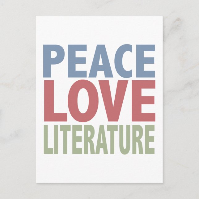 Carte Postale Littérature Peace Love (Devant)