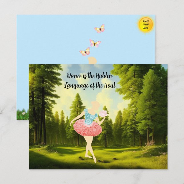 Carte postale Little Ballerina Quote (Devant / Derrière)