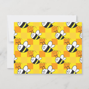Carte Postale Little Bee Jaune et Orange Plaid Motif personnalis