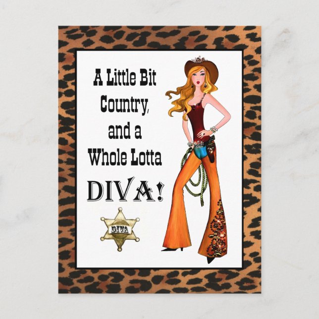Carte Postale Little Bit Country et toute une Lotta DIVA! (Devant)