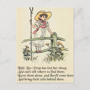 Carte Postale Little Bo-Peep : Nursery classique de Kate Greenaw