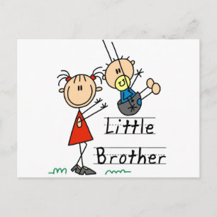 Carte Postale Little Brother avec Big Sister Tshirts