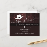 Little Cowboy Baby shower de l'Ouest Sauvez la dat