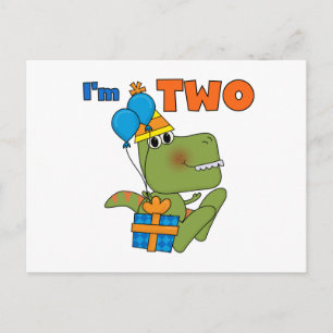 Carte Postale Little Dino 2e Anniversaire Tshirts et cadeaux