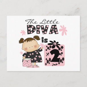 Carte Postale Little Diva 2e Anniversaire Tshirts et cadeaux