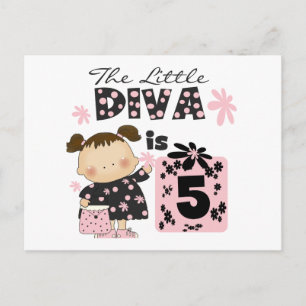 Carte Postale Little Diva 5th Birthday Tshirts et cadeaux