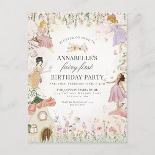 Carte Postale Little Fairy Premier anniversaire Enchanted Garden