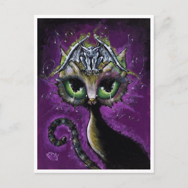 Carte postale Little Guardian Gargoyle Cat (Devant)