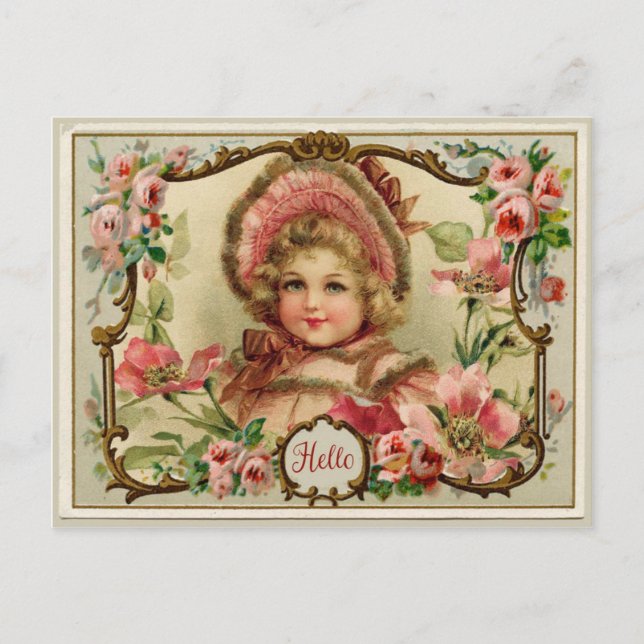 Carte postale Little Lady Reproduction Vintage (Devant)