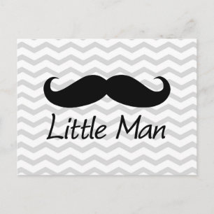 Carte Postale Little Man Mustache Chevron mignons Garçons