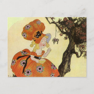 Carte Postale Little Miss Muffet & Spider, Vintage Mère Goose