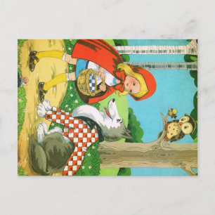 Carte postale Little Red Ridding Hood Vintage Retr