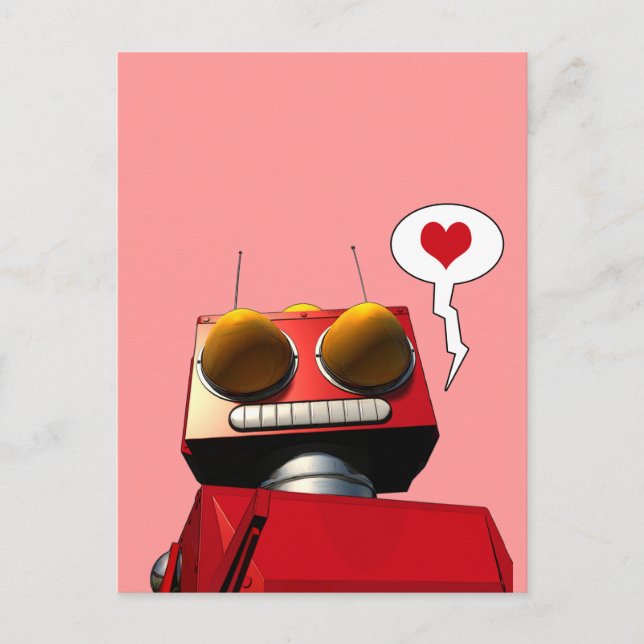 Carte postale Little Red Robot Love (Devant)