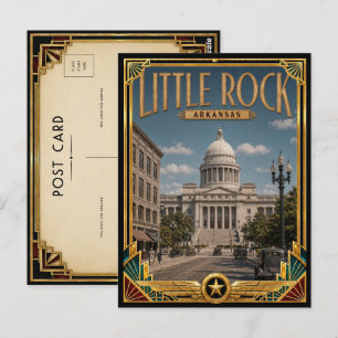 Carte Postale Little Rock Arkansas Art Déco vintage de l'âge d'o