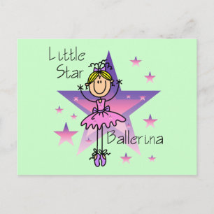 Carte Postale Little Star Ballerina - Cheveux blond