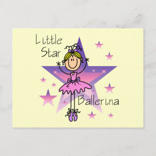 Carte Postale Little Star Ballerina - Cheveux blond