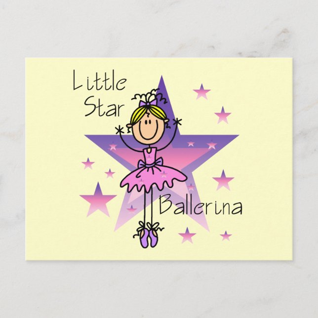 Carte Postale Little Star Ballerina - Cheveux blond (Devant)