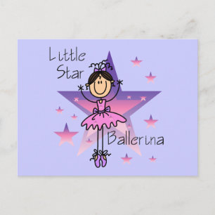 Carte Postale Little Star Ballerina - Cheveux Brown
