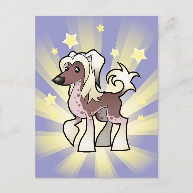 Carte Postale Little Star Chinese Crested (sans cheveux) (Devant)