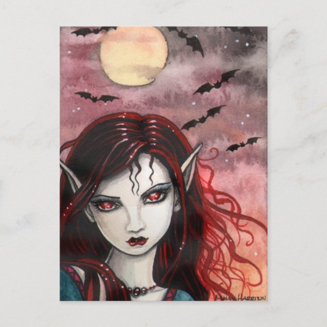 Carte postale Little Vampire par Molly Harrison (Devant)