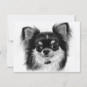 Carte Postale Little Watcher - Chihuahua Peint à la main