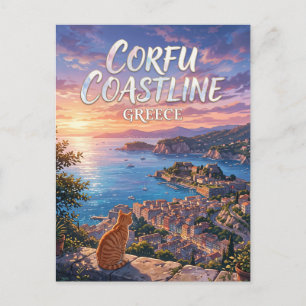 Carte Postale Littoral de Corfou Grèce
