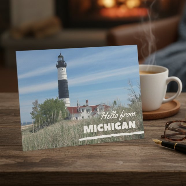 Carte Postale Littoral du phare Michigan (Capture the spirit of the Great Lakes.)