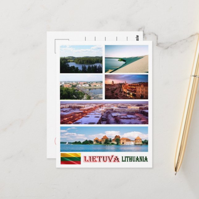 Carte Postale Lituanie - Mosaic - (Devant/Arrière en situation)