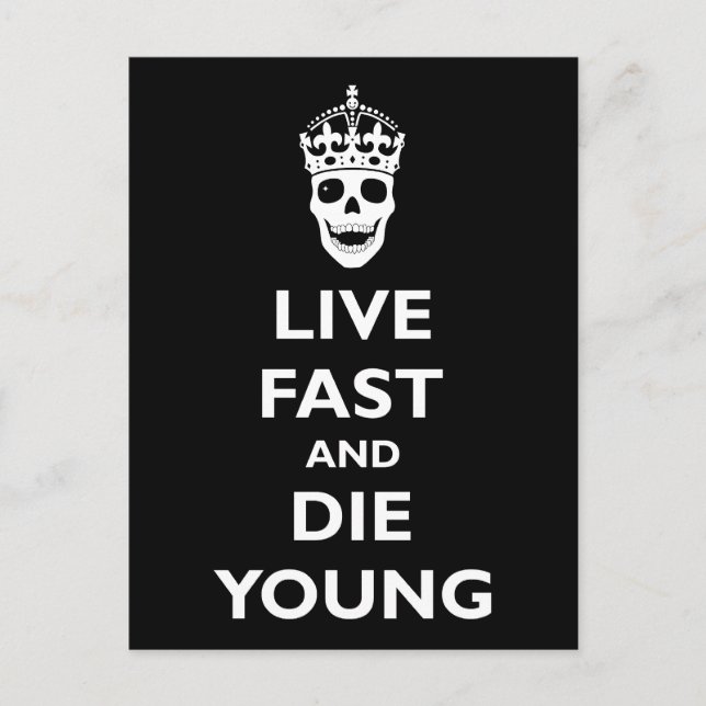 Carte Postale Live Fast & Die Young (Devant)