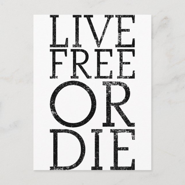Carte Postale Live Free ou Die (Devant)