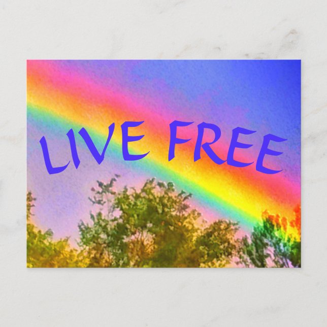 Carte postale LIVE FREE RAINBOW (Devant)