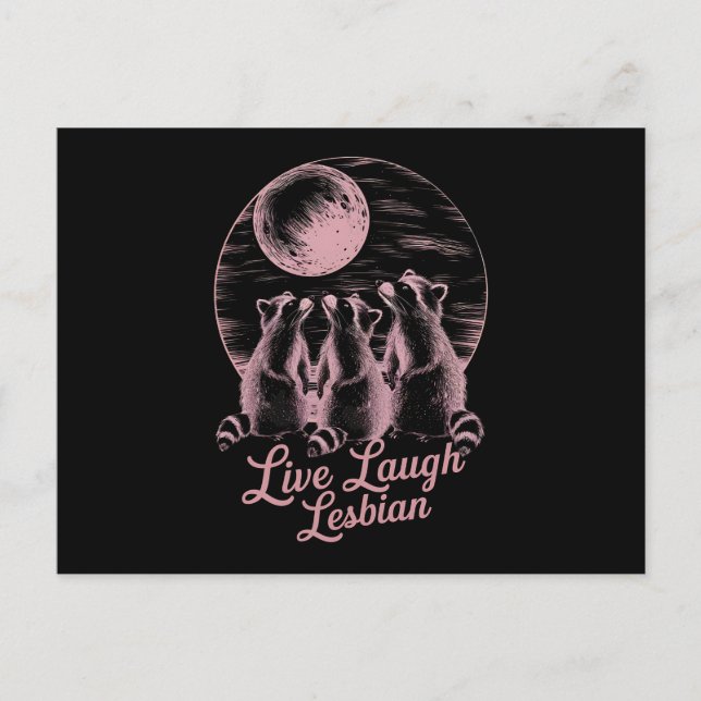 Carte Postale Live Lauder Lesbian Raccoon Lesbian LGBTQ Pride (Devant)