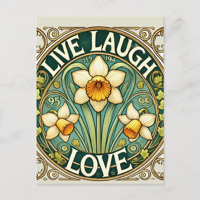 Carte Postale Live Laugh Love (Devant)