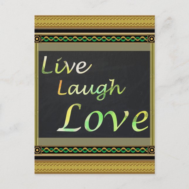 Carte Postale Live Laugh Love (Devant)