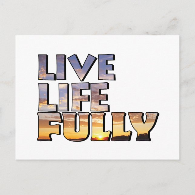 Carte Postale Live Life Fully Quote (Devant)
